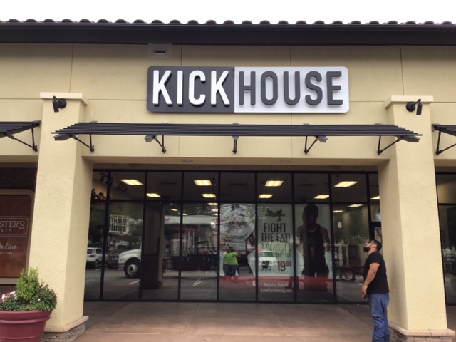 Kick off storefront building sign made by Priority Signs & Graphics in DFW