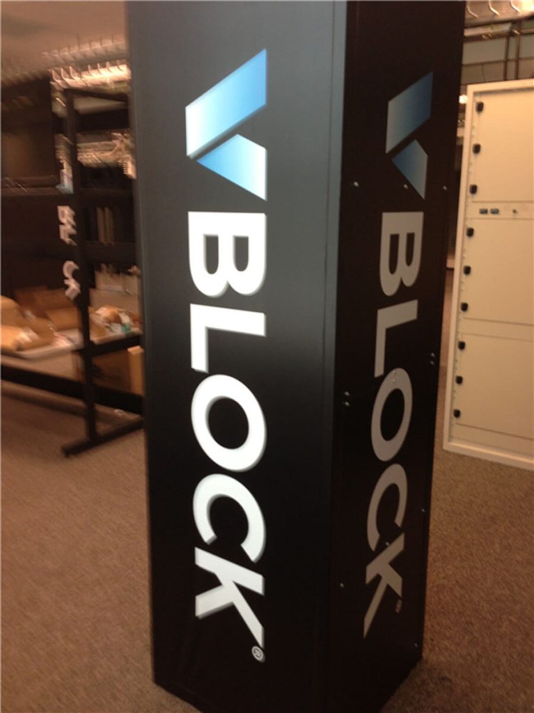 Custom box sign for Block designed by Priority Signs & Graphics in Dallas, TX