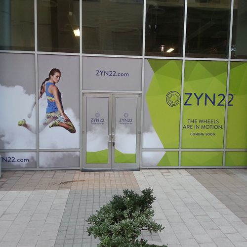 Storefront window graphics for business