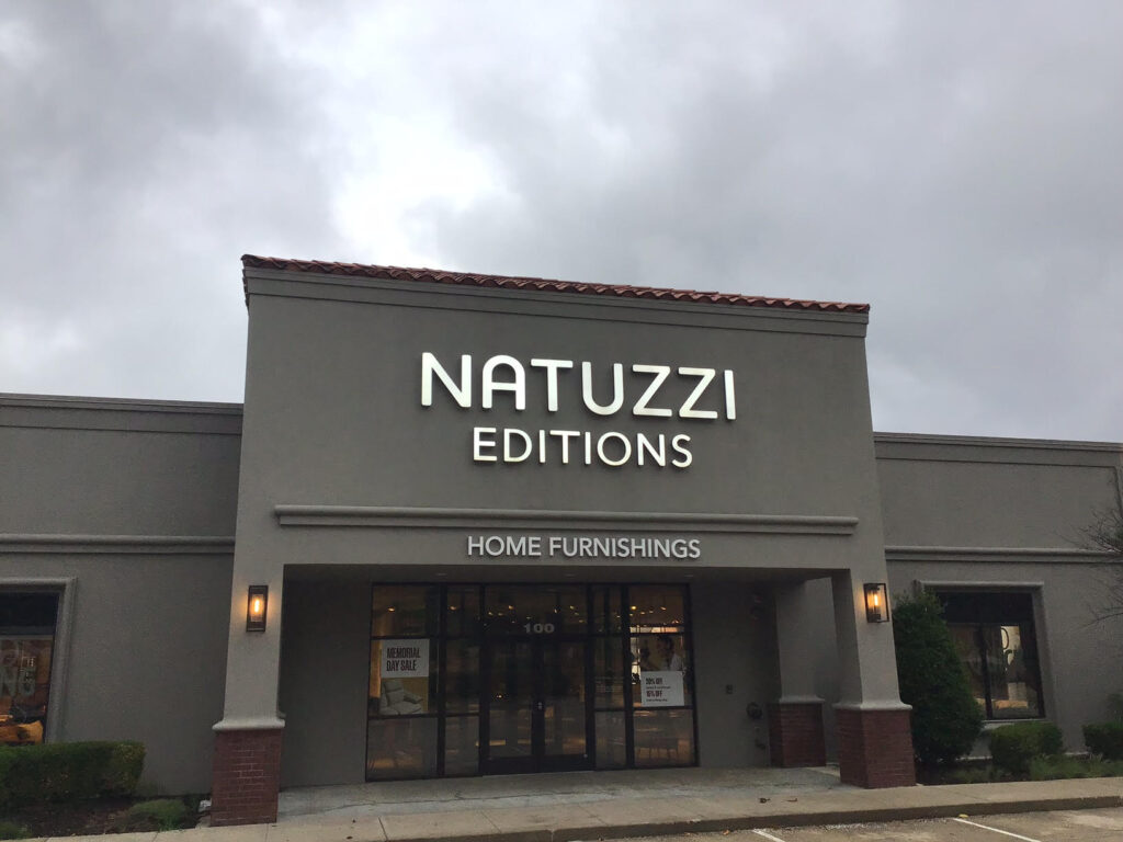 Storefront sign of Home Furnishing made by Priority Signs & Graphics in Dallas