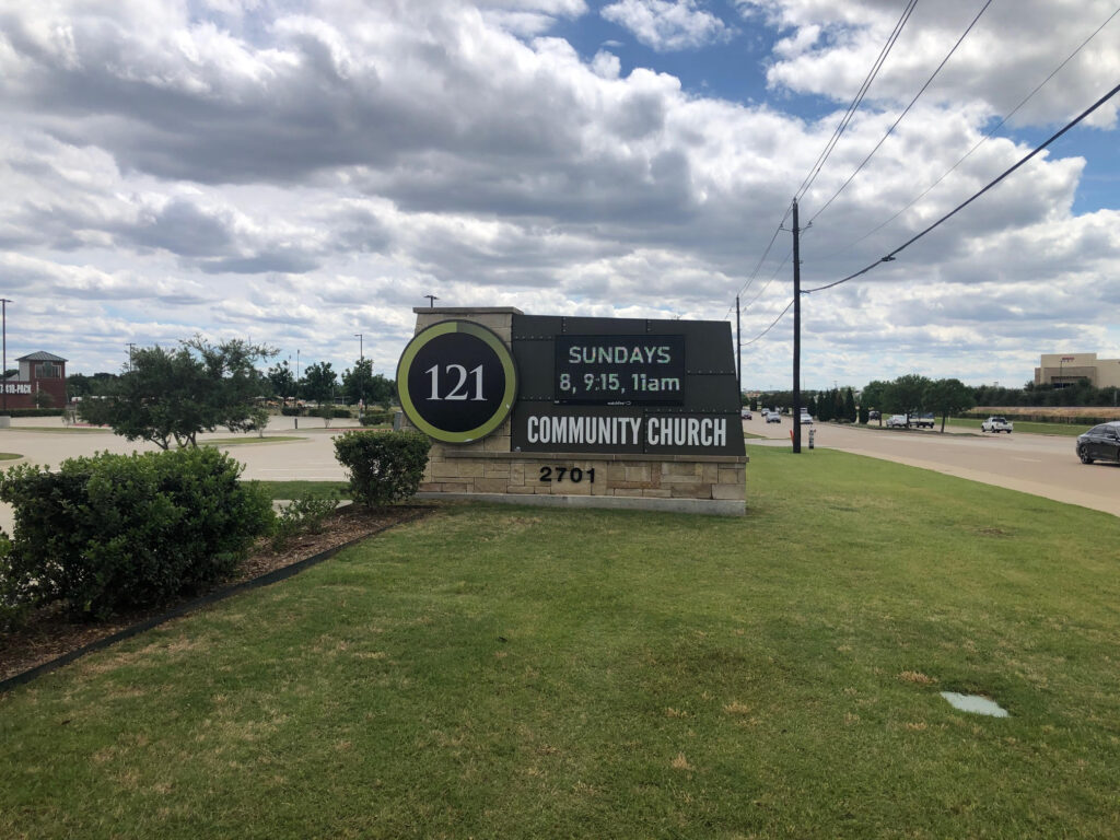 Monument sign for Community Church installed by Priority Signs & Graphics in Dallas, TX