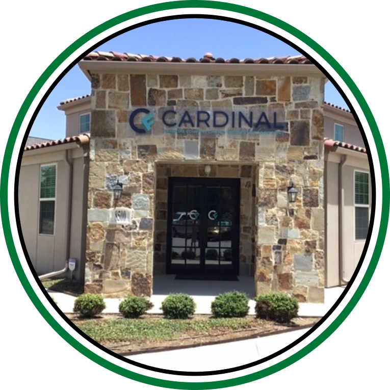 Plastic sign of Cardinal center made by Priority Signs & Graphics in Dallas, TX