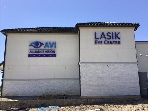 Storefront logo sign of Lasik Eye Center installed by Priority Signs & Graphics in Dallas Fort Worth, TX