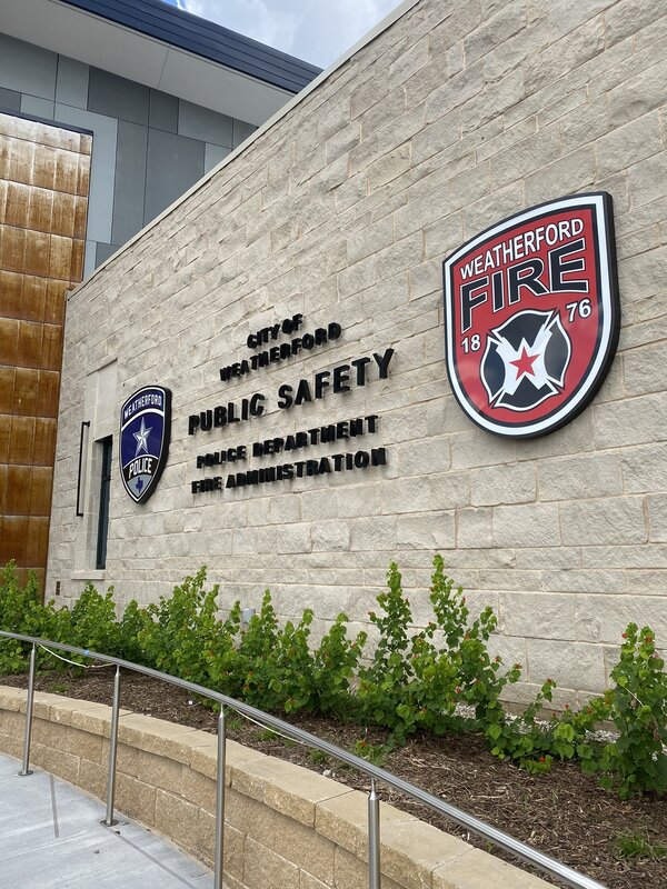 Public Safety exterior channel letter and logo in Texas