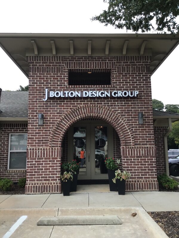 Channel letter sign for Bolton Design Group installed by Priority Signs & Graphics in Dallas, TX